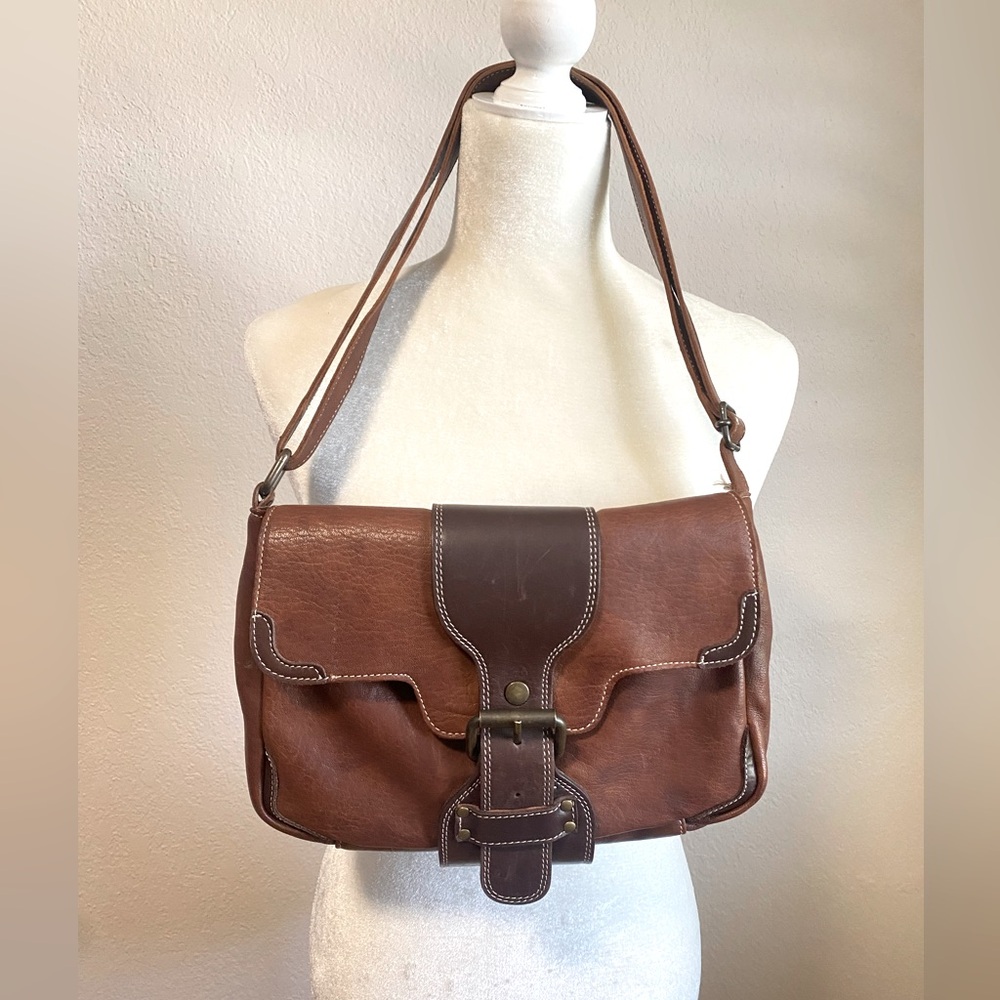 Sundance western two tone leather satchel bag